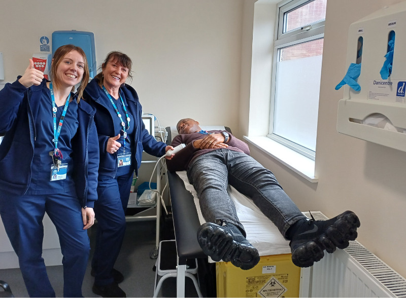 CDAS Nurses, Danielle Everill and Eileen Ryder in our FibroScan Clinic at Whittle Court.