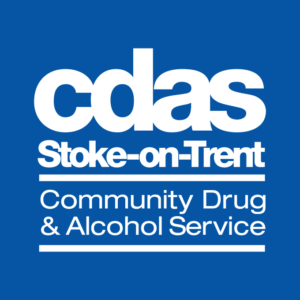 This is a logo saying 'CDAS' Stoke on Trent Community Drug and Alcohol Service